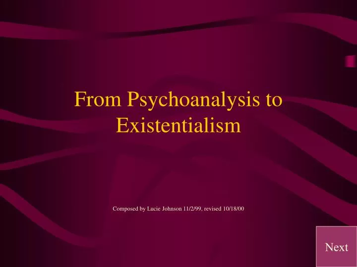 from psychoanalysis to existentialism