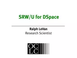 SRW/U for DSpace