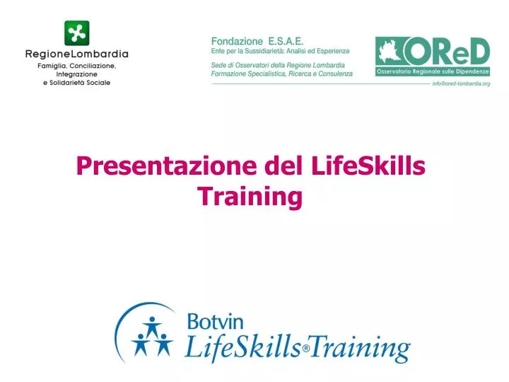 presentazione del lifeskills training