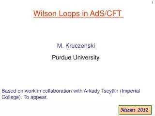 Wilson Loops in AdS /CFT