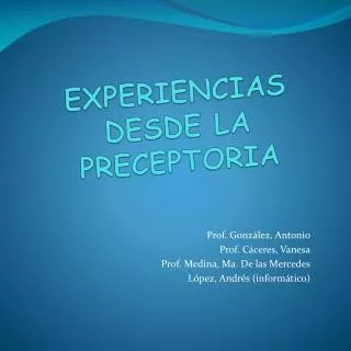 experiencias desde la preceptoria