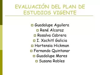 evaluaci n del plan de estudios vigente