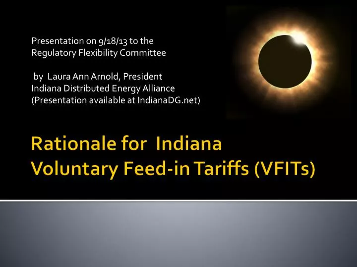 rationale for indiana voluntary feed in tariffs vfits