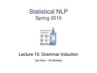 Statistical NLP Spring 2010