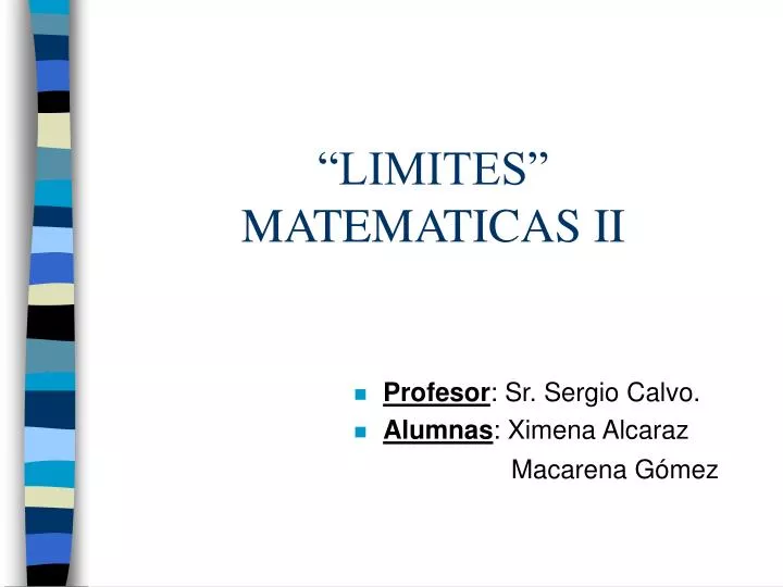 limites matematicas ii