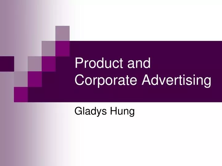 product and corporate advertising