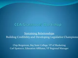 CCA Grassroots Workshop