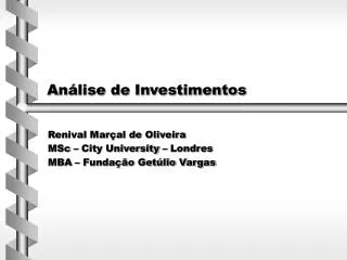 an lise de investimentos