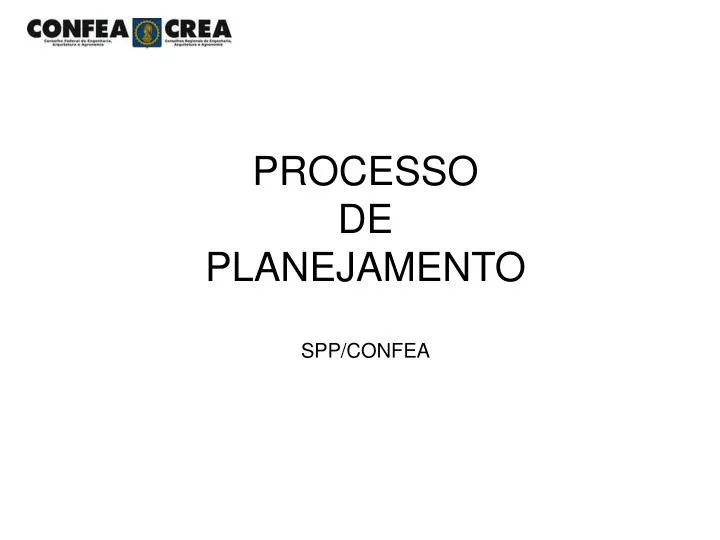 processo de planejamento spp confea