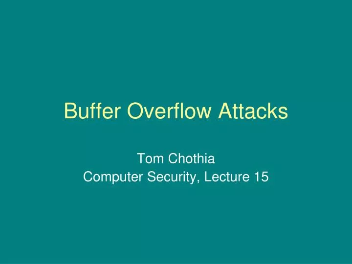 buffer overflow attacks