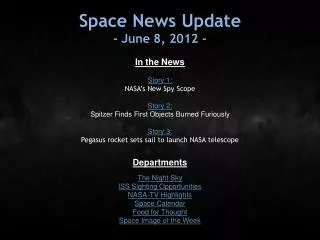 Space News Update - June 8, 2012 -