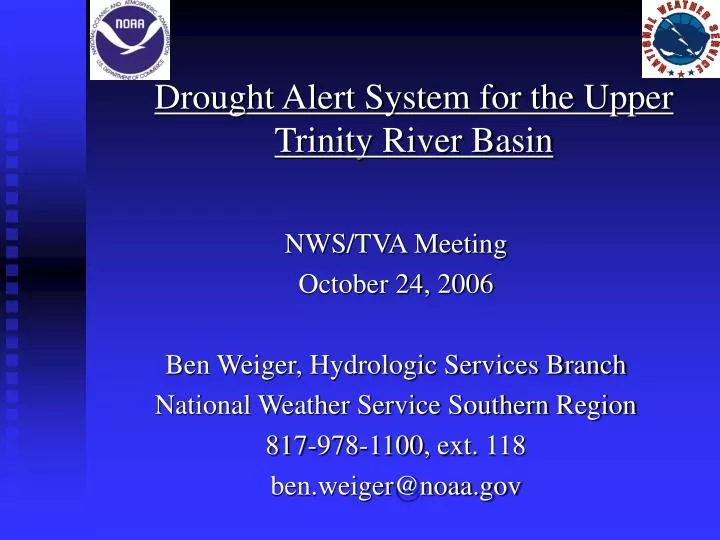 drought alert system for the upper trinity river basin