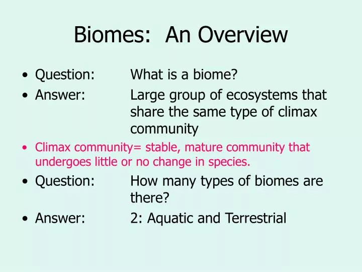 biomes an overview