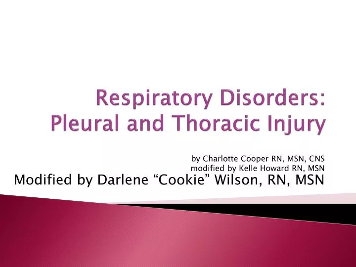 respiratory disorders pleural and thoracic injury