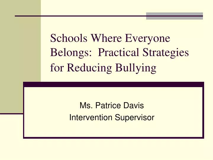 schools where everyone belongs practical strategies for reducing bullying