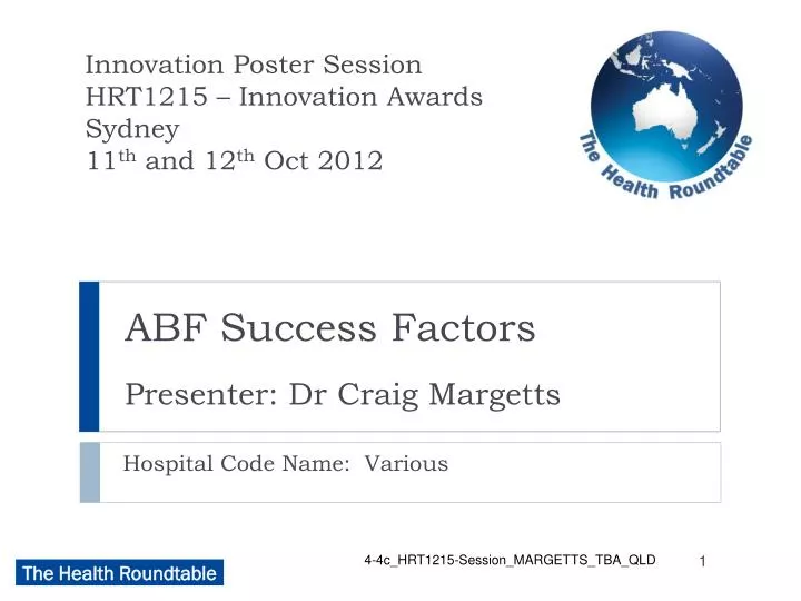 abf success factors presenter dr craig margetts