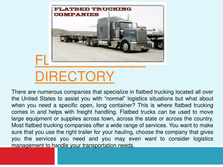 flatbed truck directory