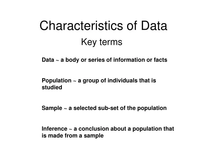 characteristics of data
