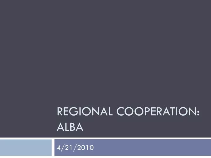 regional cooperation alba