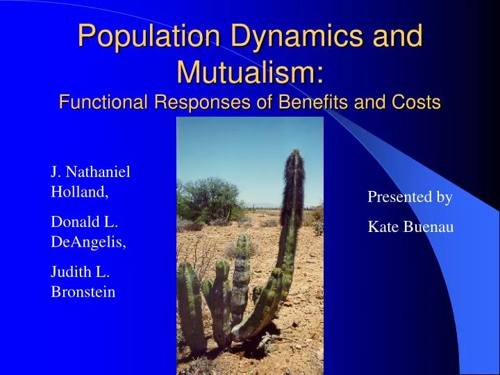 population dynamics and mutualism functional responses of benefits and costs