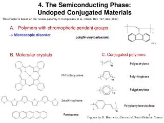 4. The Semiconducting Phase: Undoped Conjugated Materials
