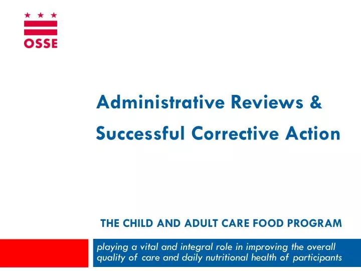the child and adult care food program