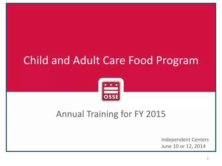 child and adult care food program
