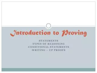 Introduction to Proving