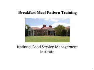 Breakfast Meal Pattern Training