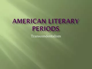 American Literary Periods