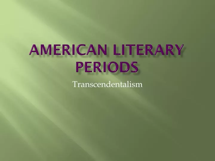 american literary periods