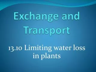 exchange and transport
