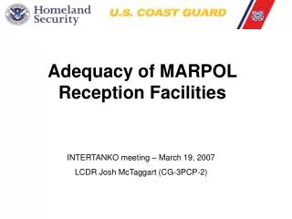 Adequacy of MARPOL Reception Facilities
