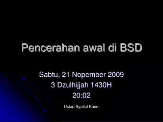 pencerahan awal di bsd