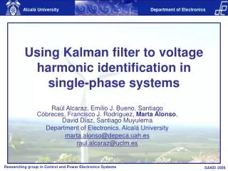 Using Kalman filter to voltage harmonic identification in single-phase systems