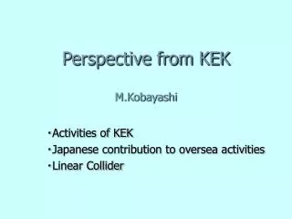 Perspective from KEK M.Kobayashi