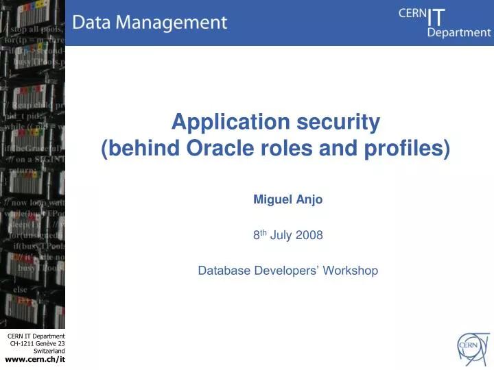 application security behind oracle roles and profiles