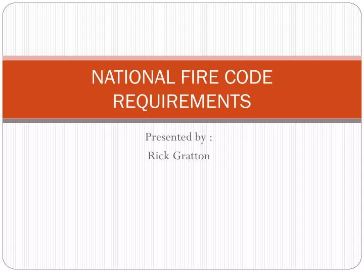 national fire code requirements