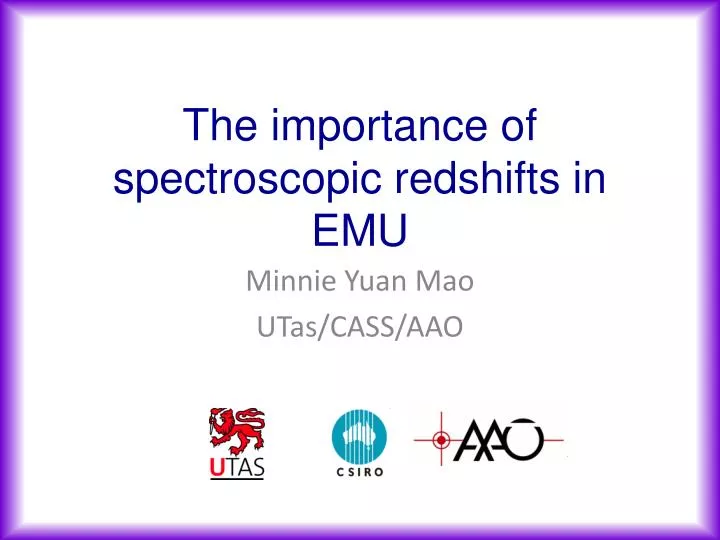 the importance of spectroscopic redshifts in emu