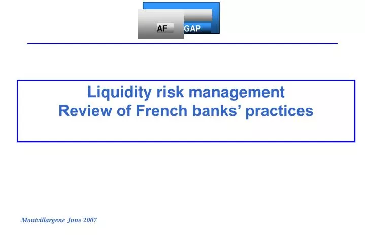 liquidity risk management review of french banks practices