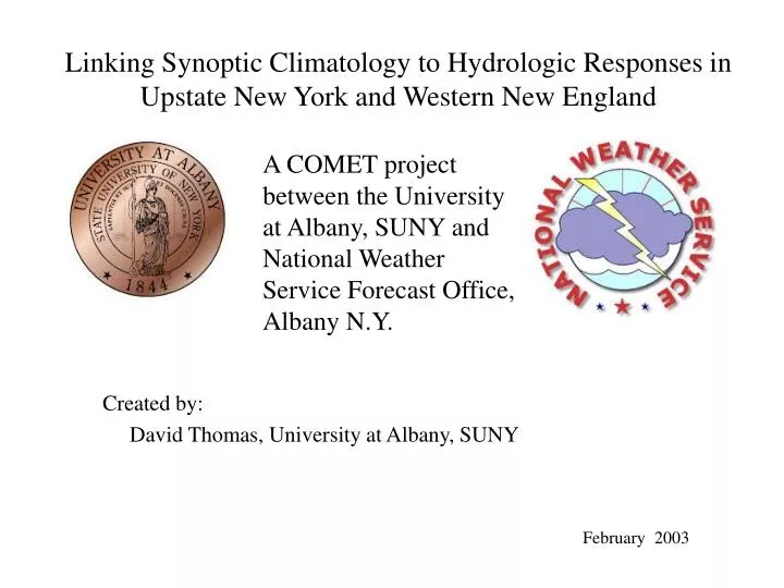 linking synoptic climatology to hydrologic responses in upstate new york and western new england