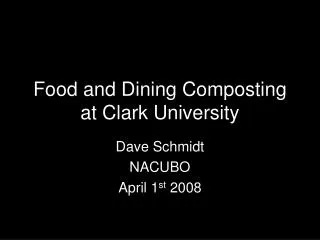 Food and Dining Composting at Clark University