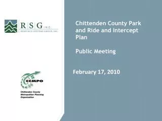 Chittenden County Park and Ride and Intercept Plan Public Meeting