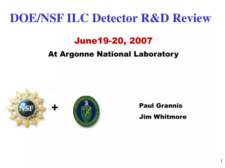 doe nsf ilc detector r d review