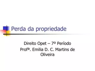 perda da propriedade