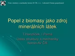 popel z biomasy jako zdroj miner ln ch l tek