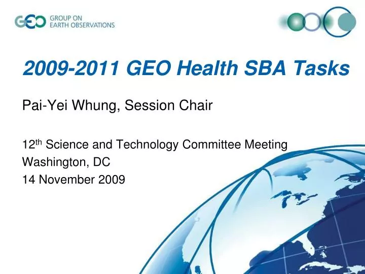 2009 2011 geo health sba tasks