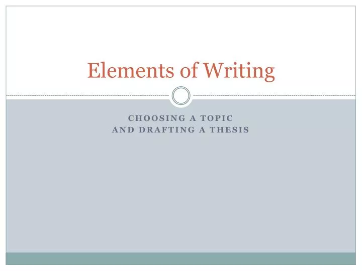 elements of writing