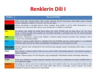 renklerin dili i