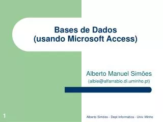 bases de dados usando microsoft access